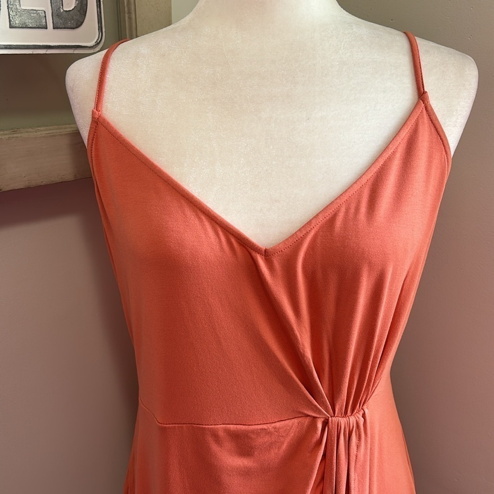 Boden Gathered Jersey Midi Dress Persimmon NWT - Picture 8 of 16